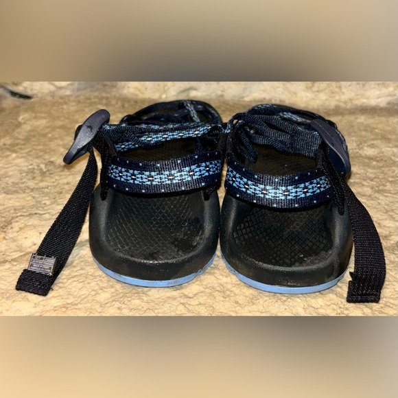 CHACO Blue Black Hollow Eclipse 3 Strap Toe Loop Sport ZX/3 Sandals W’s 5 - Picture 4 of 6